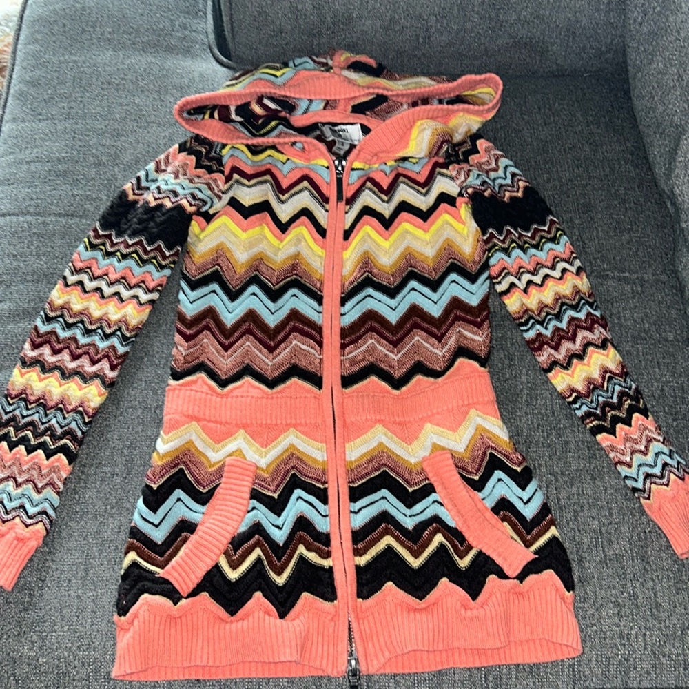 MISSONI for Target Girls Sweater Zip Up Size Small Hoodie